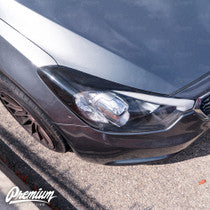Headlight Amber Delete with Eyelid Vinyl Overlay - Gloss Black / Smoke Tint | 2014-2016 Kia Forte