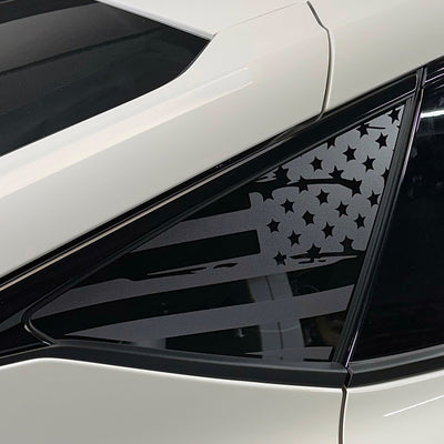 2023-2024 Honda Civic TYPE R | Quarter Window US Distressed Flag  DECALs