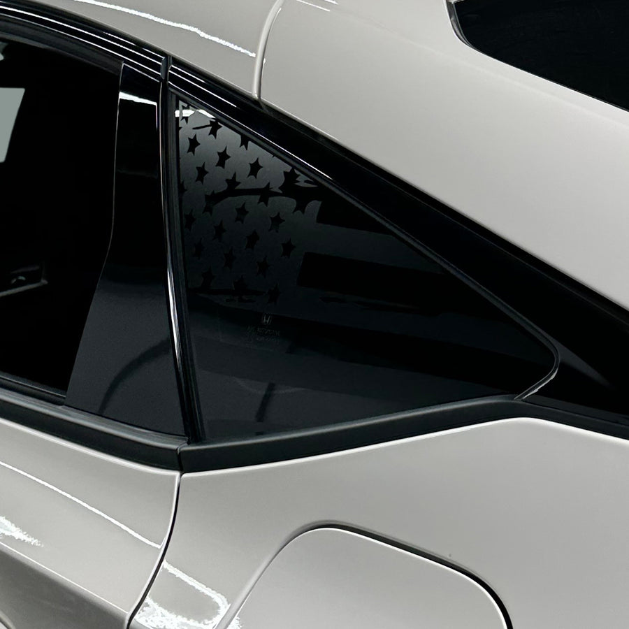 2022-2024 Honda Civic Hatchback | Quarter Window US Distressed Flag  DECALs