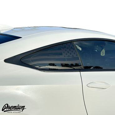 2015-2019 Lexus RC | Quarter Window Distressed US Flag DECALs (Pair)