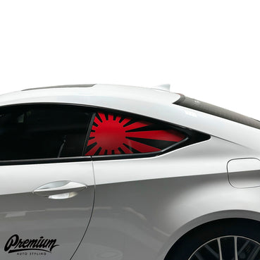 2015-2019 Lexus RC Quarter Window Rising Sun Flag Decals (Pair) GLOSS RED
