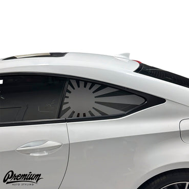 2015-2019 Lexus RC Quarter Window Rising Sun Flag Decals (Pair)