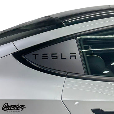 TESLA MODEL 3 | QUARTER WINDOW DECAL - "TELSA" LOGO