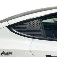 TESLA MODEL 3 | QUARTER WINDOW DECAL - US FLAG