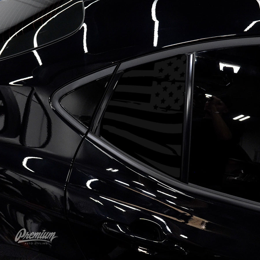 Distressed Flag Quarter Window DECAL | 2025+ Toyota Camry
