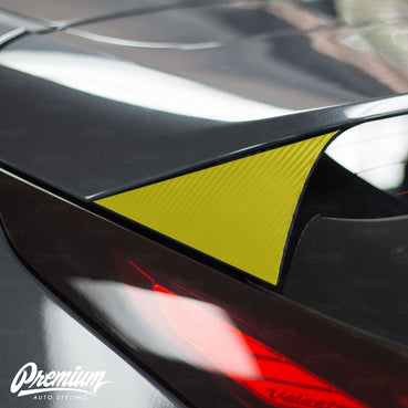 2018-2021 Hyundai Veloster Rear Spoiler Accent Overlays- Carbon Fiber Vinyl