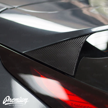 2018-2021 Hyundai Veloster Rear Spoiler Accent Overlays- Carbon Fiber Vinyl
