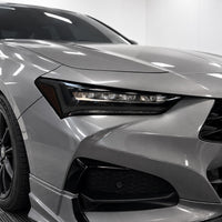 2021–2025 Acura TLX headlight with smoked tint covering the DRL and factory amber reflector areas