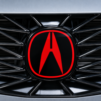 2021–2025 Acura TLX front emblem vinyl overlay with gloss black base and custom-color Red Acura logo