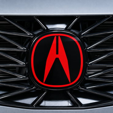 2021–2025 Acura TLX front emblem vinyl overlay with gloss black base and custom-color Red Acura logo