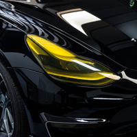 2018–2023 Tesla Model 3 & Model Y Yellow Headlight PPF Tint Overlays | Pre-Cut Pair