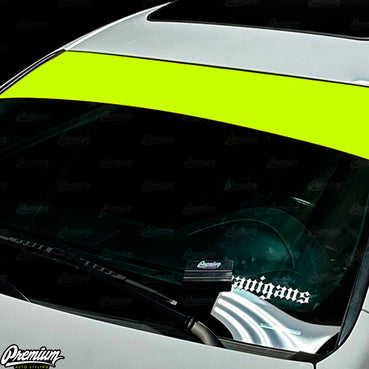 Universal Fit | FLUORESCENT YELLOW Window Banner - Blank ( No Logo )