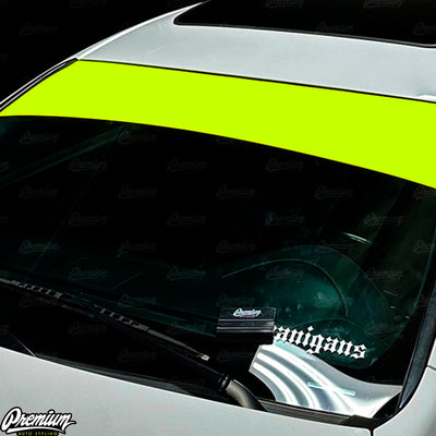 Universal Fit | FLUORESCENT YELLOW Window Banner - Blank ( No Logo )