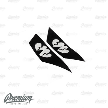 Broken Hearts Front Side Reflector Overlays- Gloss Black