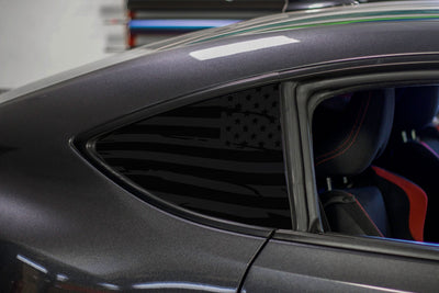 Distressed Flag Quarter Window DECAL