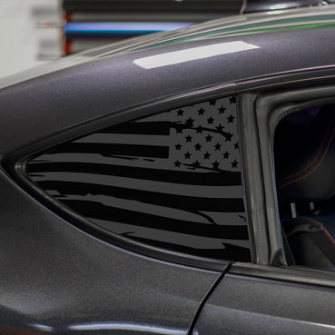 Distressed Flag Quarter Window DECAL