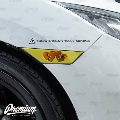 Broken Hearts Front Side Reflector Overlays- Gloss Black