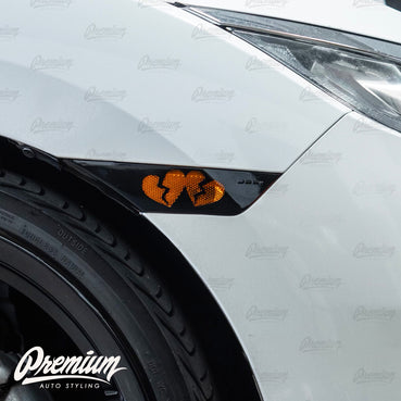 Broken Hearts Front Side Reflector Overlays- Gloss Black