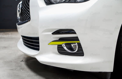 Gloss Black - Fog Bezel Chrome Accent Delete Vinyl Overlay | 2014-2017 Infiniti Q50