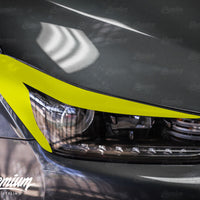 Carbon Fiber Headlight Amber Delete with Eyelid Overlay | 2018-2021 Hyundai Veloster