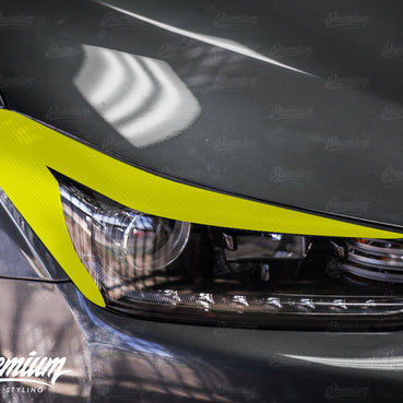 Carbon Fiber Headlight Amber Delete with Eyelid Overlay | 2018-2021 Hyundai Veloster