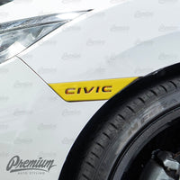 Civic Logo Front Side Reflector Light Overlays- Gloss Black