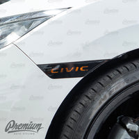 Civic Logo Front Side Reflector Light Overlays- Gloss Black