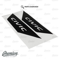 Civic Logo Front Side Reflector Light Overlays- Gloss Black