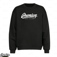 PREMIUM Crewneck Sweater - BLACK with WHITE LOGO