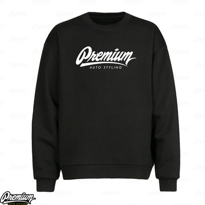 PREMIUM Crewneck Sweater - BLACK with WHITE LOGO