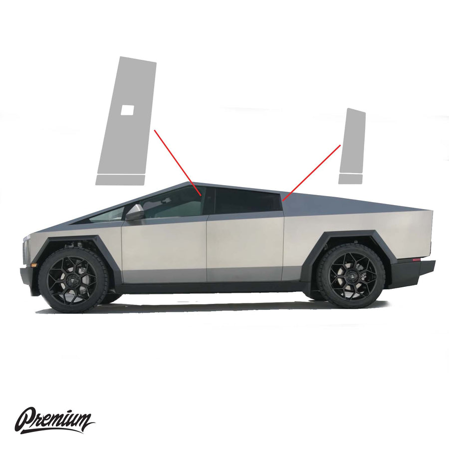 B & C Pillar Clear Protection Film (Pre-Cut PPF) - 2024+ Cyber Truck