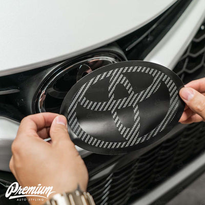 Carbon Stealth - Front Vinyl Emblem Vinyl Overlay | Toyota  Logo