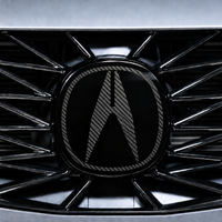 2021–2025 Acura TLX front emblem vinyl overlay with gloss black base and custom-color Red Acura logo