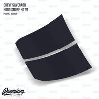 The Butcher Hood Stripe Kit v1 Vinyl Overlay - Multiple Colors Available | Chevy Silverado 2016-2018
