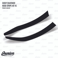 The Dominator Hood Stripe Kit v5 Vinyl Overlay - Multiple Colors Available | Chevy Silverado 2016-2018