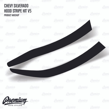 The Dominator Hood Stripe Kit v5 Vinyl Overlay - Multiple Colors Available | Chevy Silverado 2016-2018