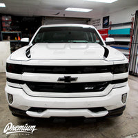 The Dominator Hood Stripe Kit v5 Vinyl Overlay - Multiple Colors Available | Chevy Silverado 2016-2018