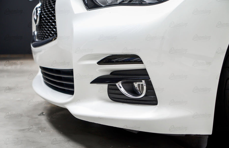 Gloss Black - Fog Bezel Chrome Accent Delete Vinyl Overlay | 2014-2017 Infiniti Q50