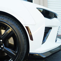 Front Bumper Reflector Overlays - Smoke Tint / Gloss Black | 2016-2018 Chevy Camaro