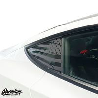 TESLA MODEL 3 | QUARTER WINDOW DECAL - DISTRESSED US FLAG