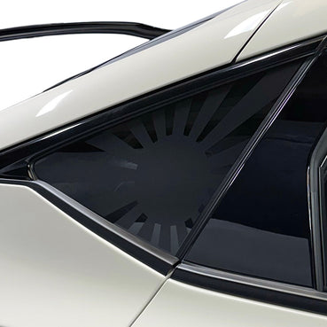 2022-2024 Honda Civic Hatchback | Quarter Window Rising Sun Flag Decals - Satin Black or Satin Dark Gray