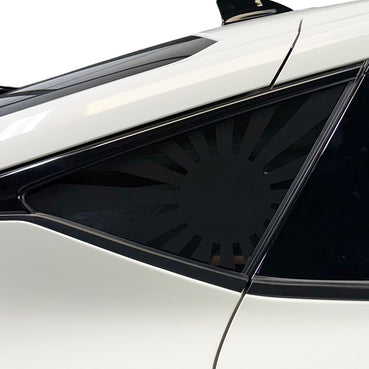 2022-2024 Honda Civic Hatchback | Quarter Window Rising Sun Flag Decals - Satin Black or Satin Dark Gray