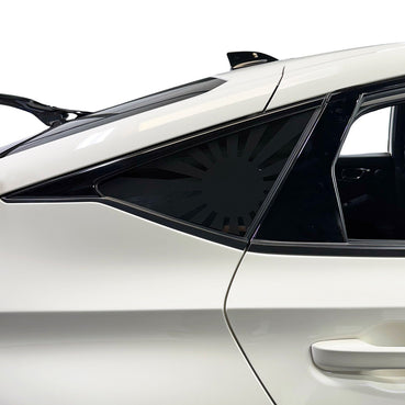 2022-2024 Honda Civic Hatchback | Quarter Window Rising Sun Flag Decals - Satin Black or Satin Dark Gray