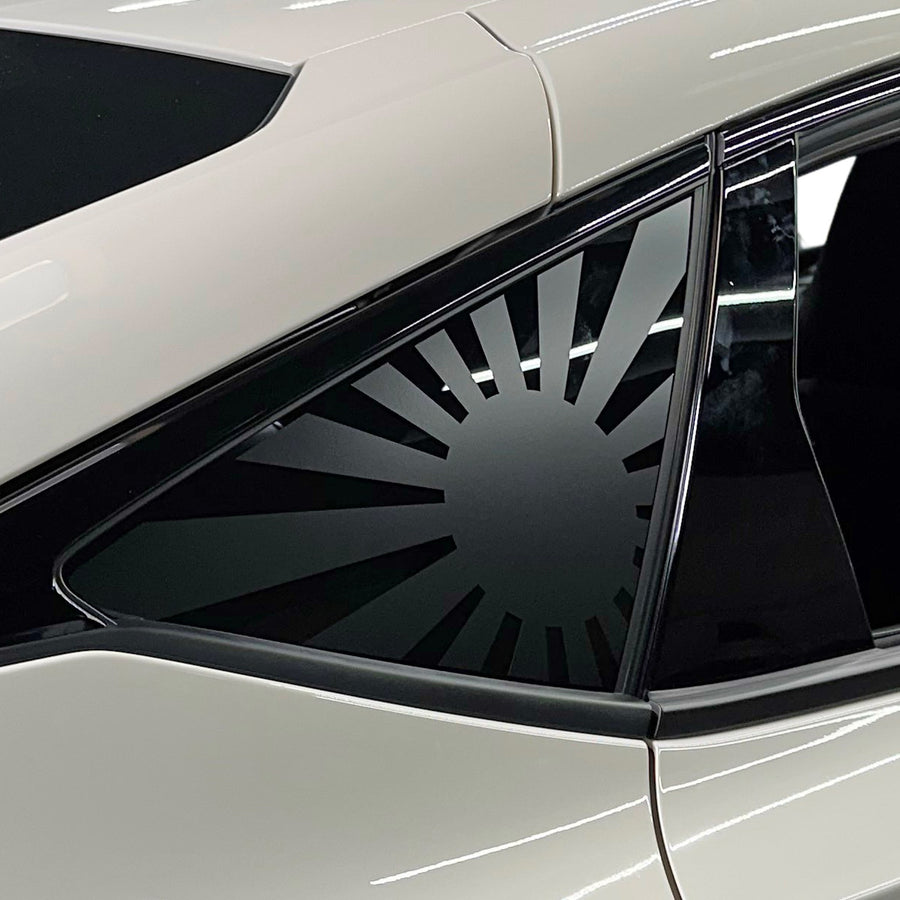2022-2024 Honda Civic Hatchback | Quarter Window Rising Sun Flag Decals - Satin Black or Satin Dark Gray