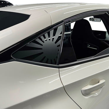 2022-2024 Honda Civic Hatchback | Quarter Window Rising Sun Flag Decals - Satin Black or Satin Dark Gray