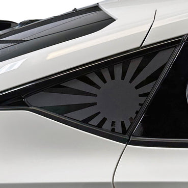 2022-2024 Honda Civic Hatchback | Quarter Window Rising Sun Flag Decals - Satin Black or Satin Dark Gray