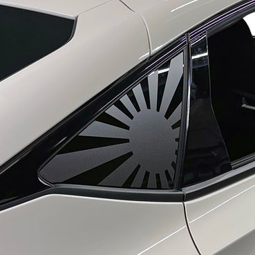 2022-2024 Honda Civic Hatchback | Quarter Window Rising Sun Flag Decals - Satin Black or Satin Dark Gray