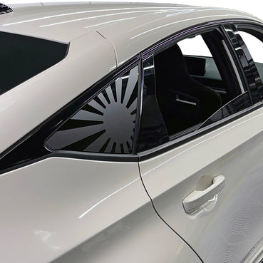 2022-2024 Honda Civic Hatchback | Quarter Window Rising Sun Flag Decals - Satin Black or Satin Dark Gray