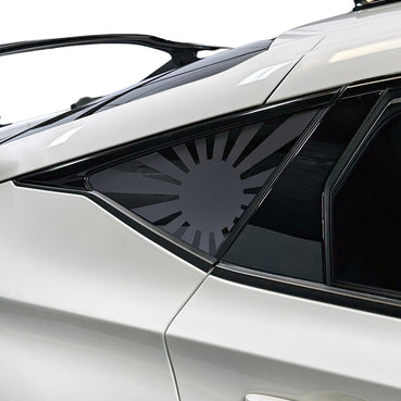 2022-2024 Honda Civic Hatchback | Quarter Window Rising Sun Flag Decals - Satin Black or Satin Dark Gray