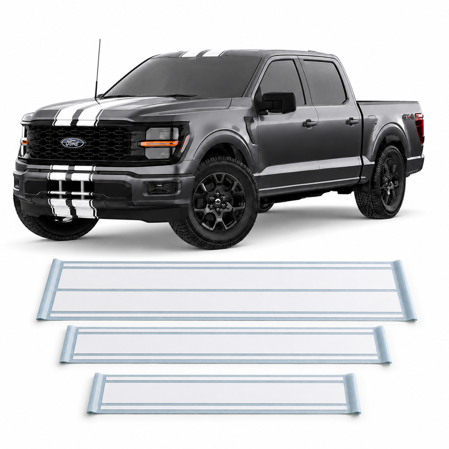 Ford F-150 Universal Dual Racing Stripe Kit – Hood, Roof, Tailgate & Bumper